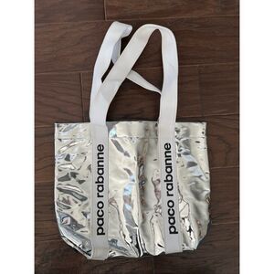 Paco Rabanne Silver White Tote Bag